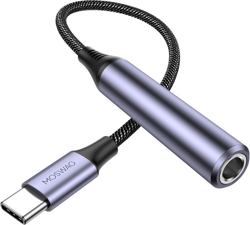 MOSWAG USB to 1/4 Jack Audio Adapter, USB to 6.35Mm Female Headphone Aux Adapter