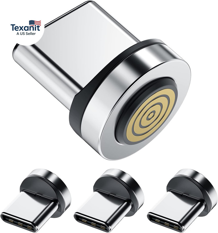 Magnetic Connector Tip Heads [4-Pack] USB C Magnetic Adapter Compatible with 7Pi