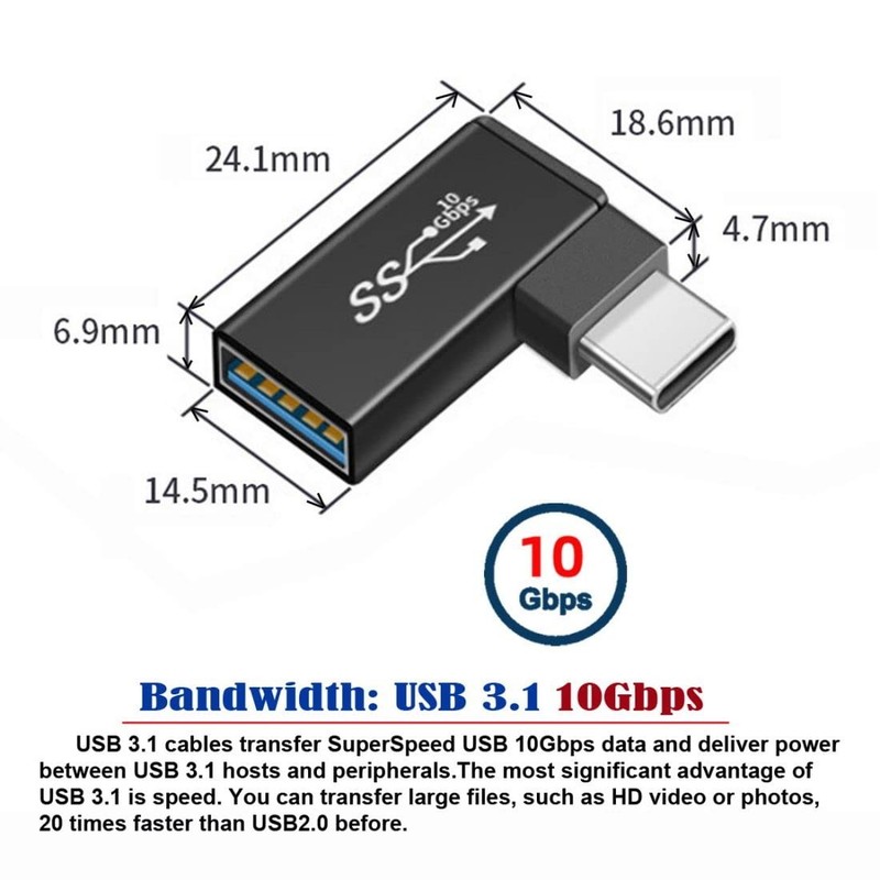 chenyang USB C to 3.0 OTG 90 Degree Angled Adapterfor Laptop Tablet Blue gallery