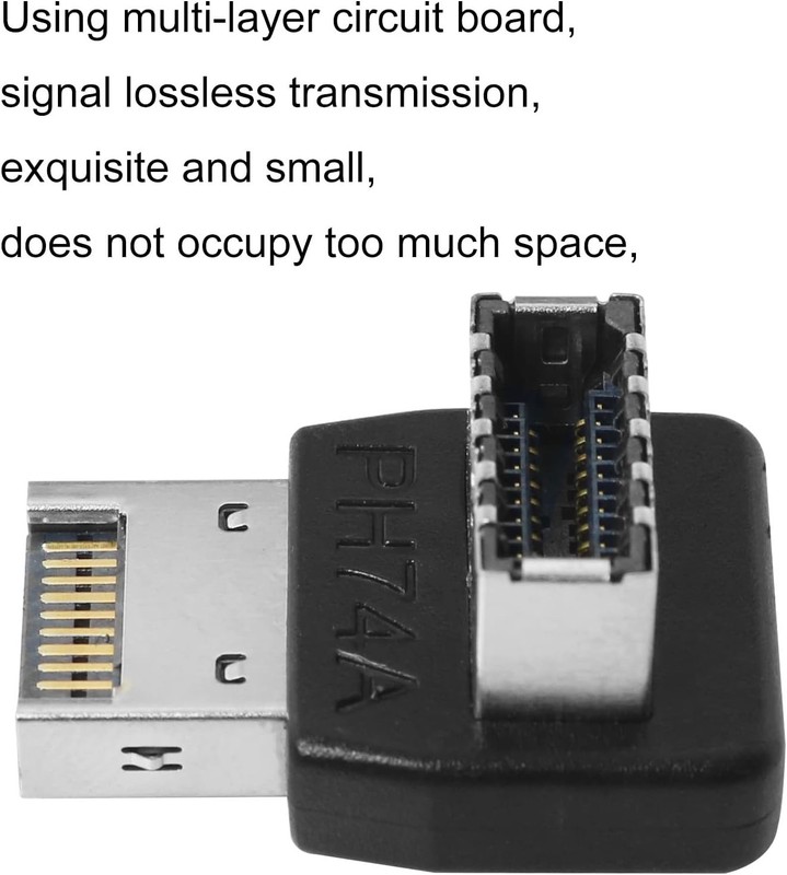 90-Degree Right Angle USB 3.1 Type-E Motherboard Header Adapter with Shell gallery