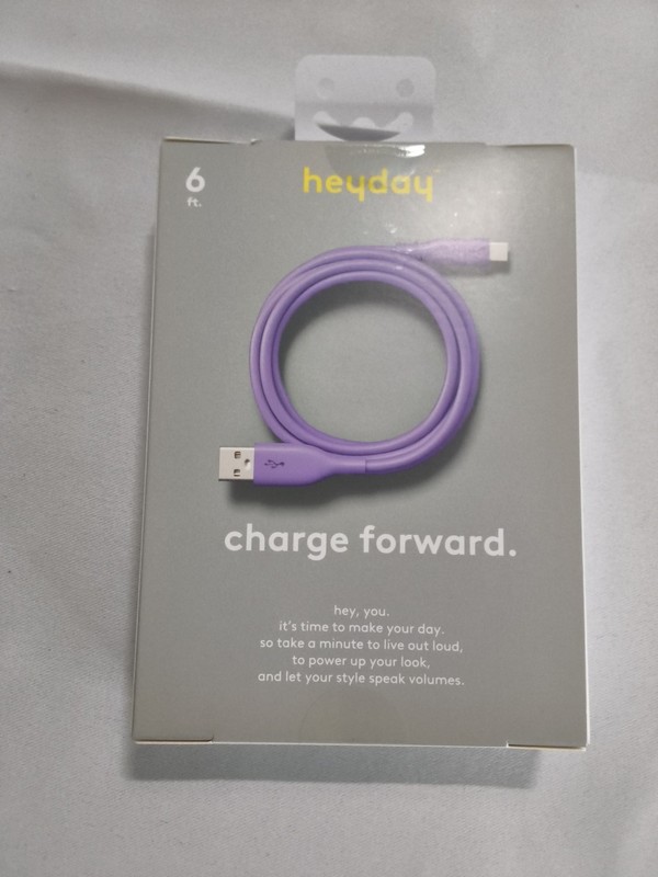 New Heyday 6ft USB-A to USB-C Cable Soft Touch-Purple. A11 gallery