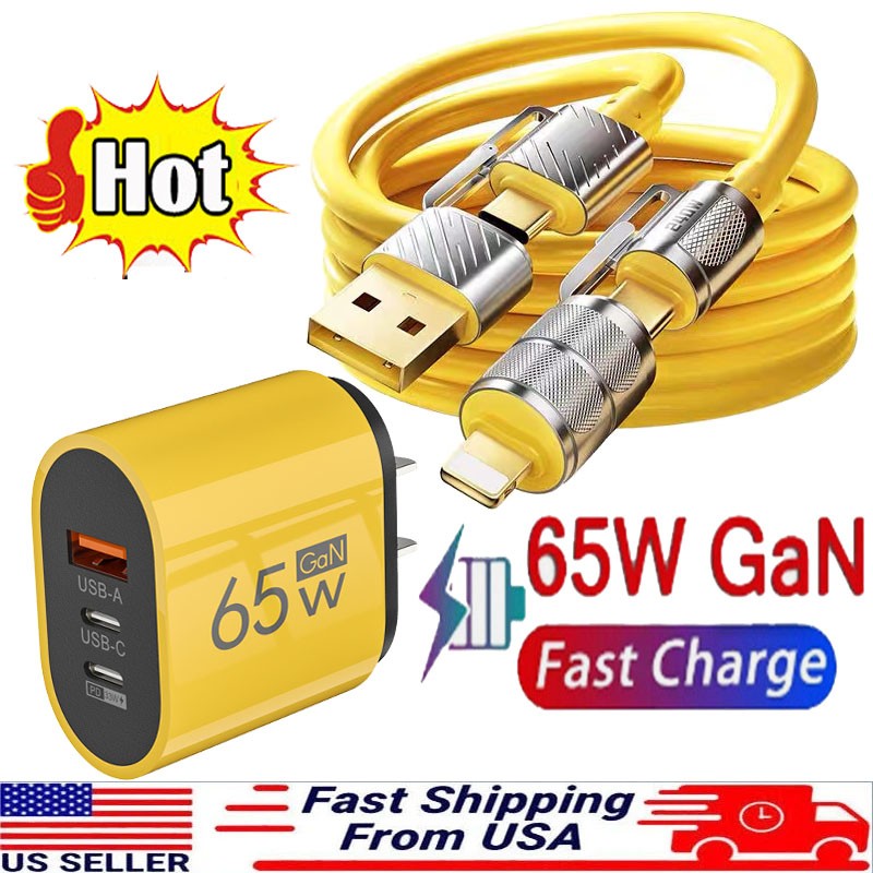 65W Fast Charging USB Type C Wall Charger For iPhone17 16 15 14 13 12 X Pro Max gallery