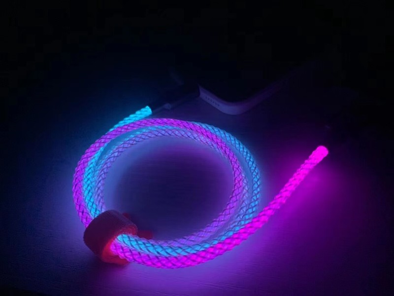 LED RGB Multi Light up USB Type C Fast Charge Cord Samsung Android iPhone 17 16 gallery