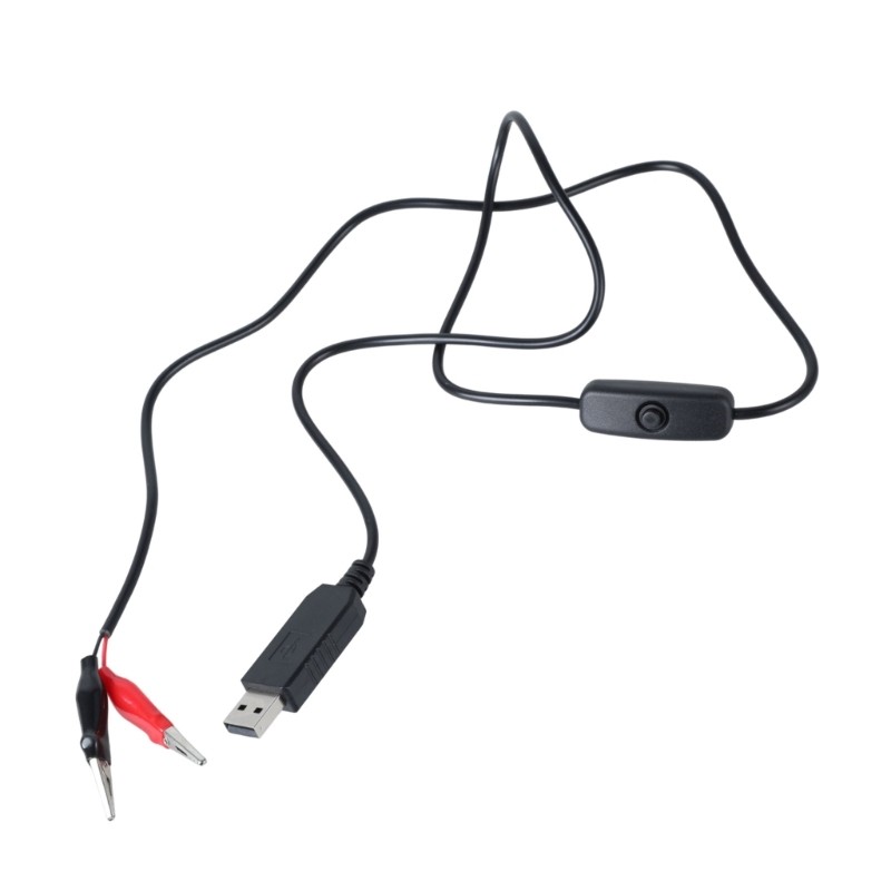 USB 5V Male Connector Adapter Cord 3V Test Cilp Power Cable 100cm Long