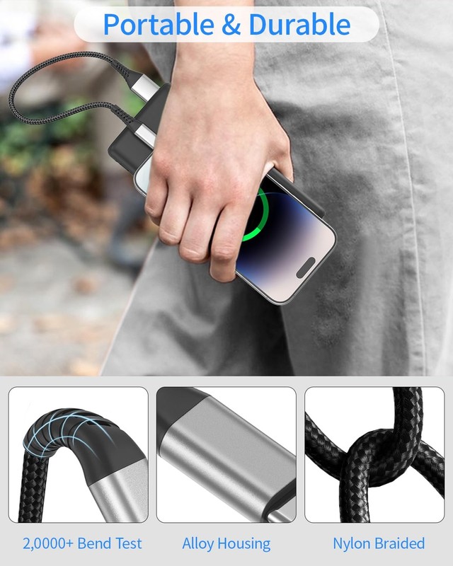 Short USB A to C 1FT 2 Pack Braided 3A Fast Charging Cable for Phone gallery