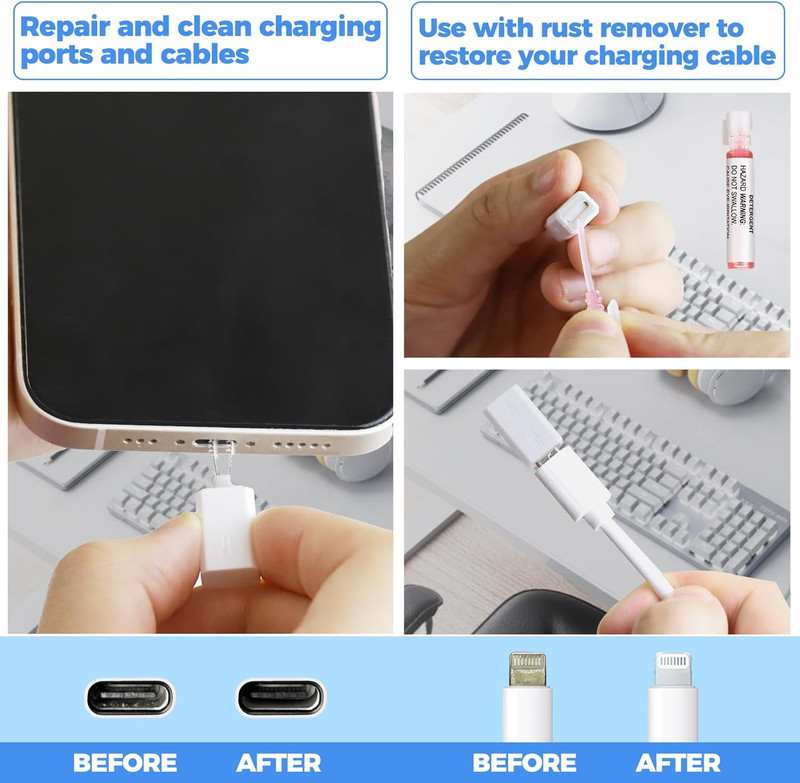Iphone Charging Port Cleaning Tool,Usb C Cleaning Kit for Cell Phone Airpod, Rep gallery