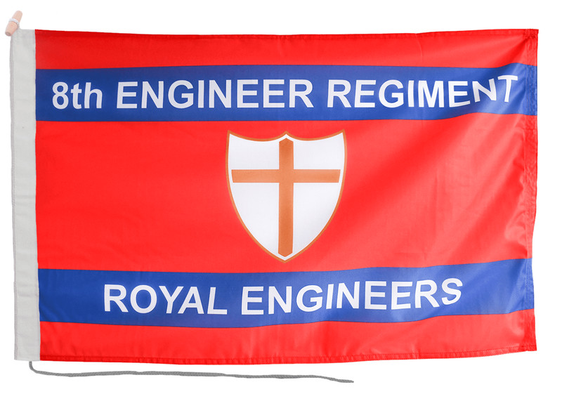 British Army 8th Engineer Regiment Flag with Rope & Toggle - MOD LICENSED