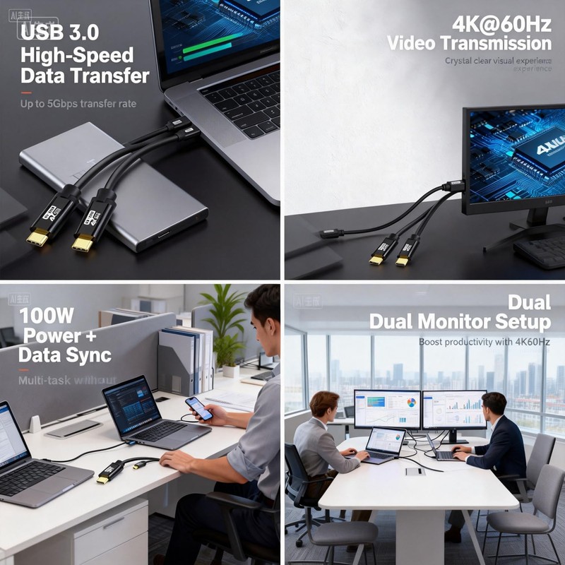USB to Cable 25FT,100W 4K60HZ GEN2x2(Data usb3.1),USB Video Output from USB3.... gallery