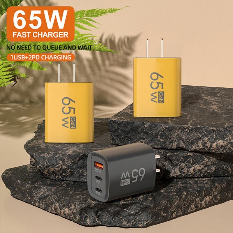 65W Fast Charging USB Type C Wall Charger For Samsung iPhone Google Motorola gallery