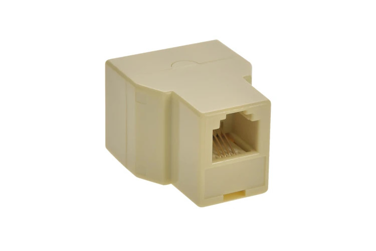 44-737 Modular T Adapter 1 Female to 2 Female – Ivory (PACK OF 99) gallery