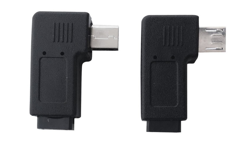 1 Pair Right Left 90 Degree Angle Micro USB Male to Micro USB Female Adapter gallery