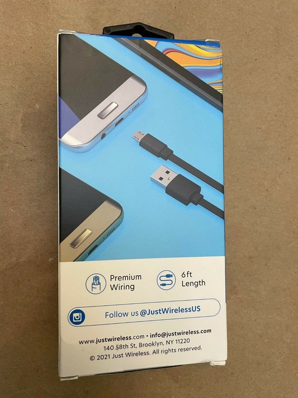 Just Wireless 6ft Micro USB Connector Flat Cable - Black gallery