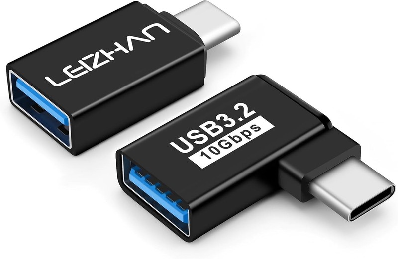 Powerful USB 3.0 to Type-C 2-Pack - Straight & Angled Adapters Included gallery