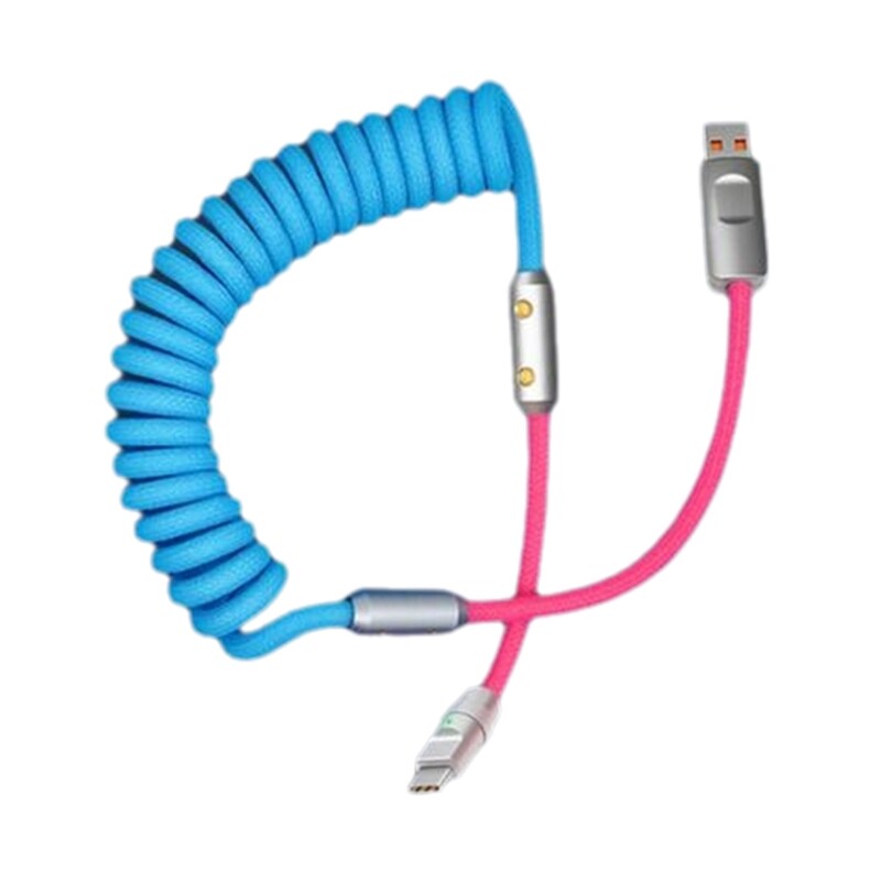 Metal Spring Data Cable, 120W Fast Charging Stretchable Cord Tailored for Usb C gallery