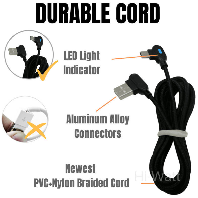 3 Pack Type C To USB A Cable 90 Degree Right Angle Fast Charger Cord For Samsung gallery