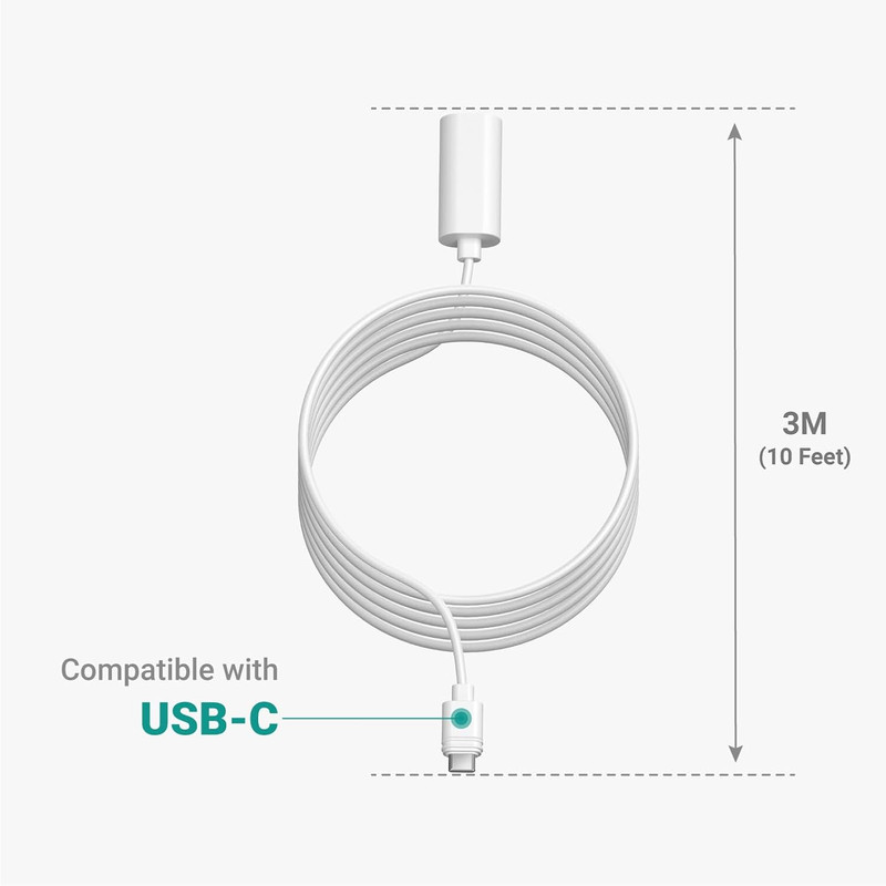 10 Ft.Usb-C Extension Cable - Compatible with Ring USB-C Solar Panels,Security C gallery
