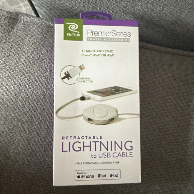 ReTrak 3.2 ft Lightning USB Charging Cable - Black MFI Certified