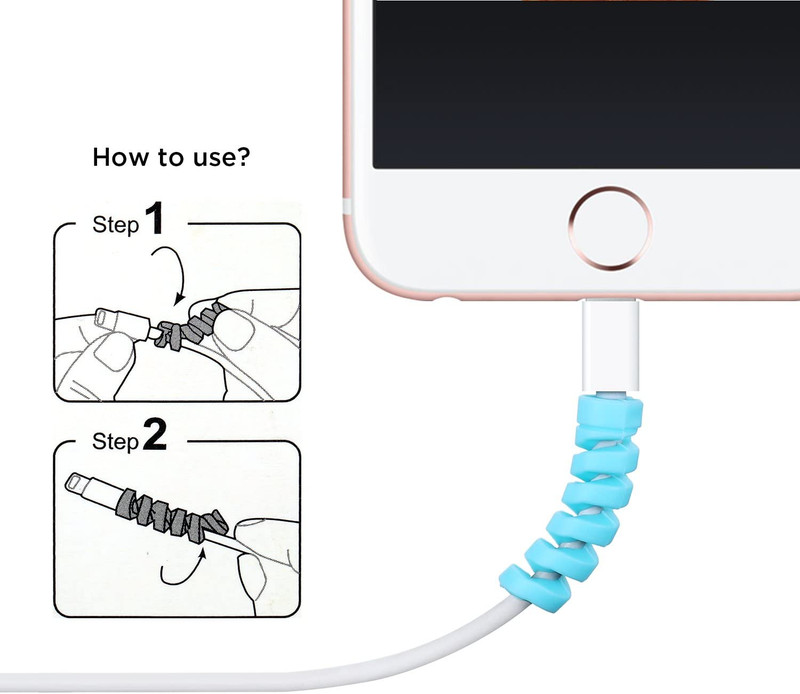 24 Pcs Charger Cable Protector,Silicone Flexible Cable Saver,Spiral USB Mouse Wi gallery