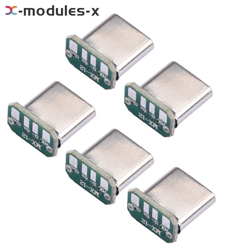 5PCS USB-C Male Head 5V 16 pin USB Type-C Connector Port Vertical Jack Board gallery