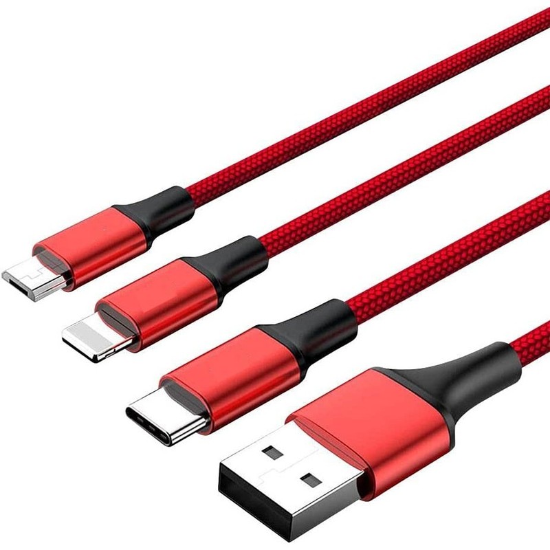 For Motorola Moto G Power 5G – 3-in-1 USB Cable Power Cord Charging Wire USB-C