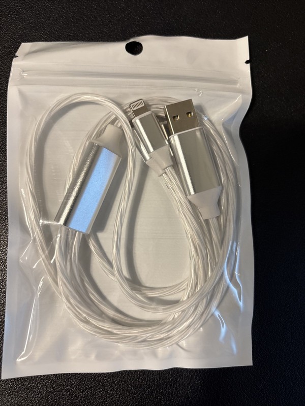 3 in 1 USB Charger light Cable For iphone&samsung Type C Charge 1.2M