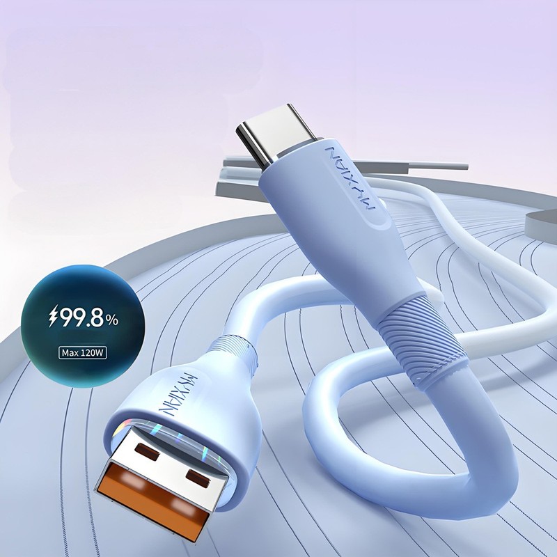 120W USB-A to USB-C Cable Braided Fast Charger 6A Type C Lead For Phone 0.25m~2m gallery