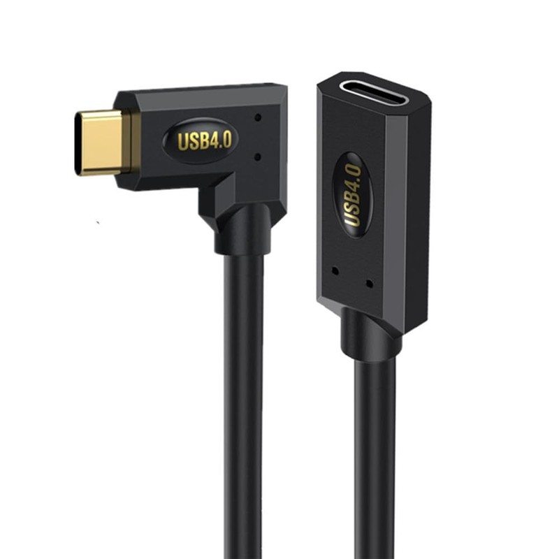 1ft 40Gbps USB 4.0 Type C Extension Cable Straight Female to Angled Male gallery