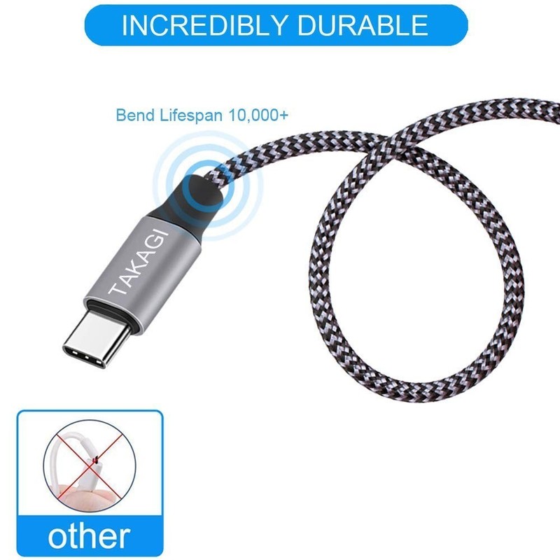 USB C Cable 3 Pack 6FT Fast Charging Nylon Braided USB A to Type C Cord gallery