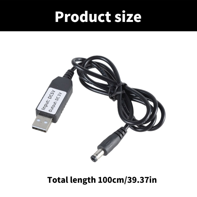 3.28ft Length 5V USB to 3V DC5521 Plug Male Power Adapter Line Charging Cord gallery