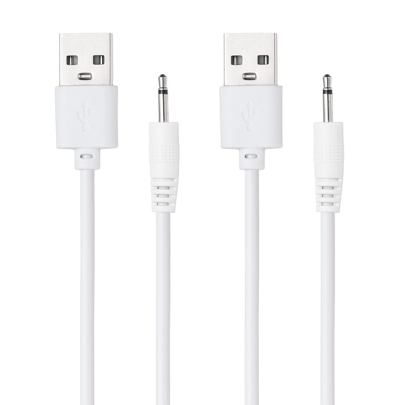 2Pcs 2.6FT DC Charging Cable, USB to DC Power Cable 2.5mm l 11mm, White