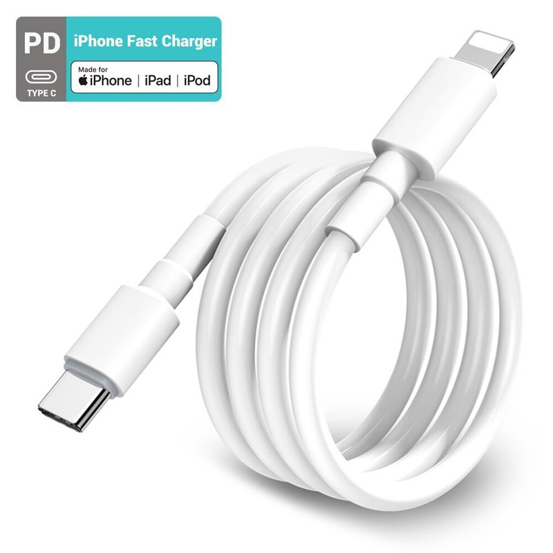 Premium USB-C Charging Cable for Apple iPhone iOS 15 16+ Supported – White 3/6ft
