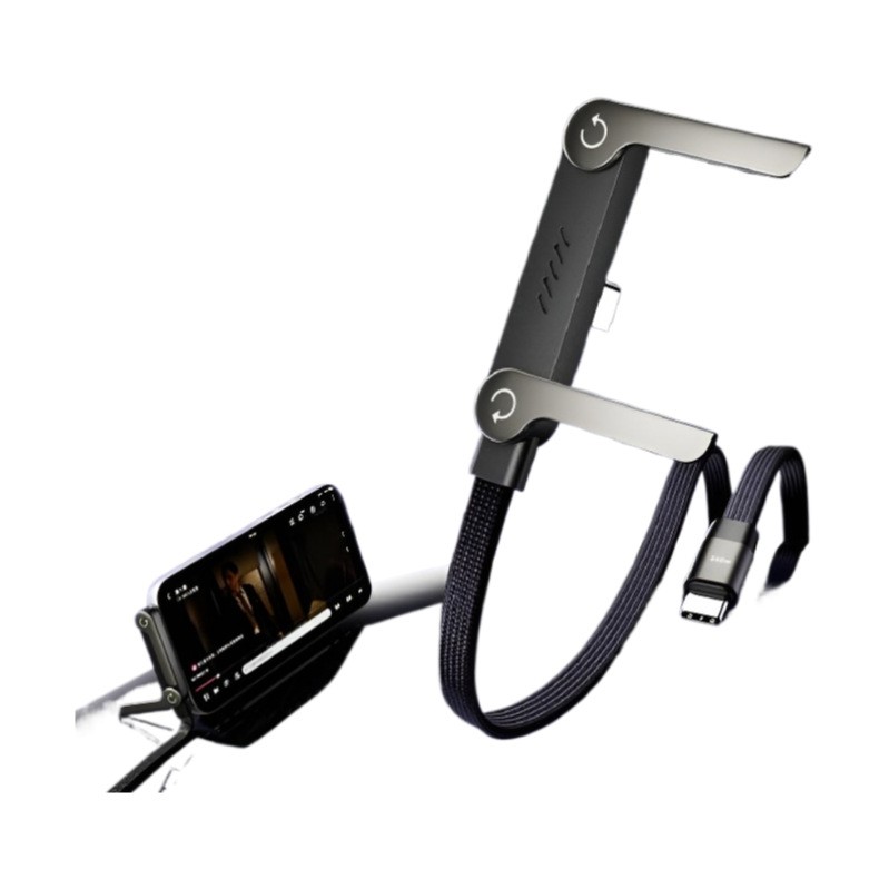 2-in-1 Invisible Holder Charger Cable–240W Fast Charging Cord with Phone Stand gallery