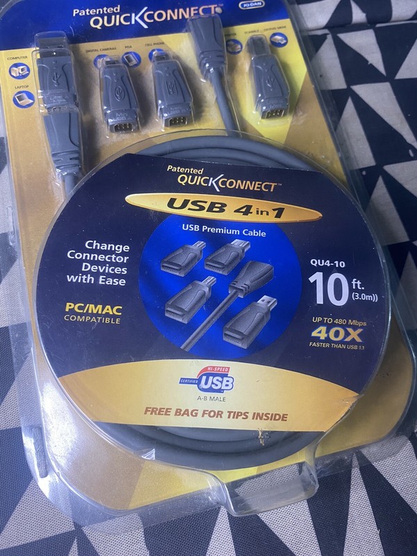 Quick Connect 24 Karat Gold USB Cable Set 4 in 1 10ft gallery