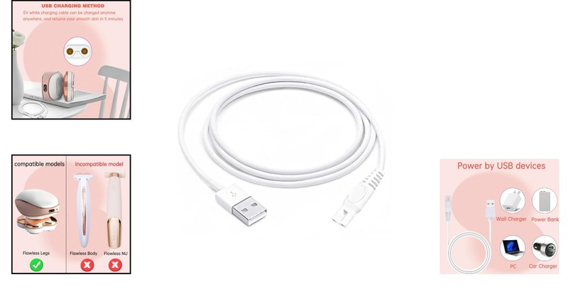 Exclusive USB Charger for Flawless Legs Hair Remover – 5V Power Source gallery