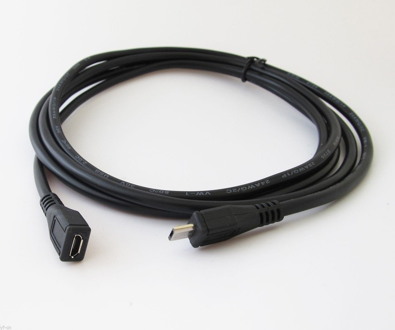 4pcs 2M/6.6ft Extension Data Cable Micro USB 5pin Male to Female Straight Cable gallery