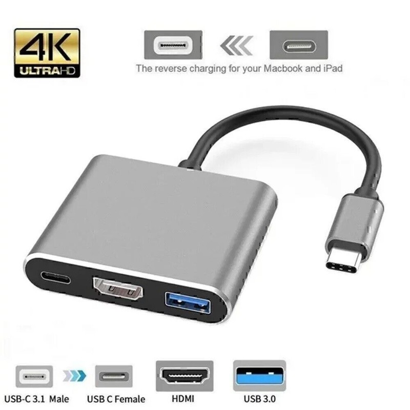USB Type C to HDMI HDTV TV Cable Adapter Converter For USB-C Phone Tablet