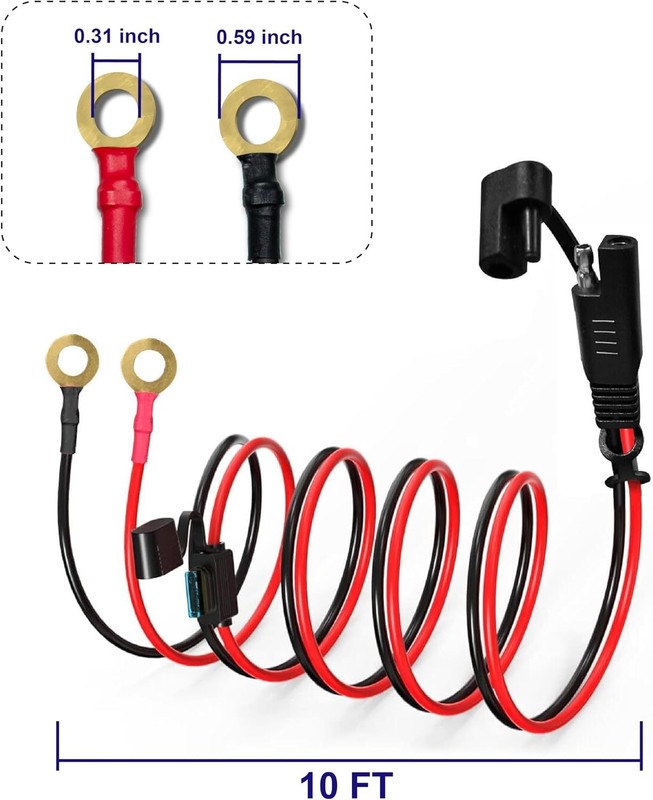 Versatile 10AWG 10FT Charger Cable with Waterproof Design for Solar & Vehicles gallery