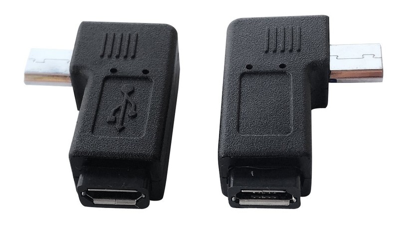 1 Pair Right Left 90 Degree Angle Micro USB Male to Micro USB Female Adapter gallery