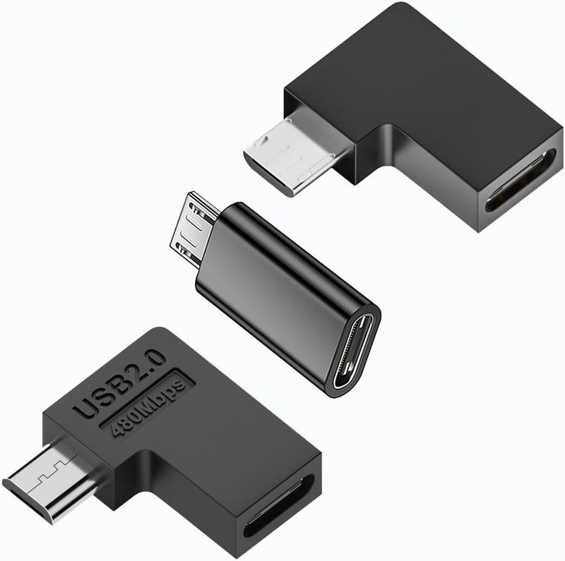 Reversible USB-C to Micro USB 2.0 Adapter - 90-Degree Configuration Made Easy gallery