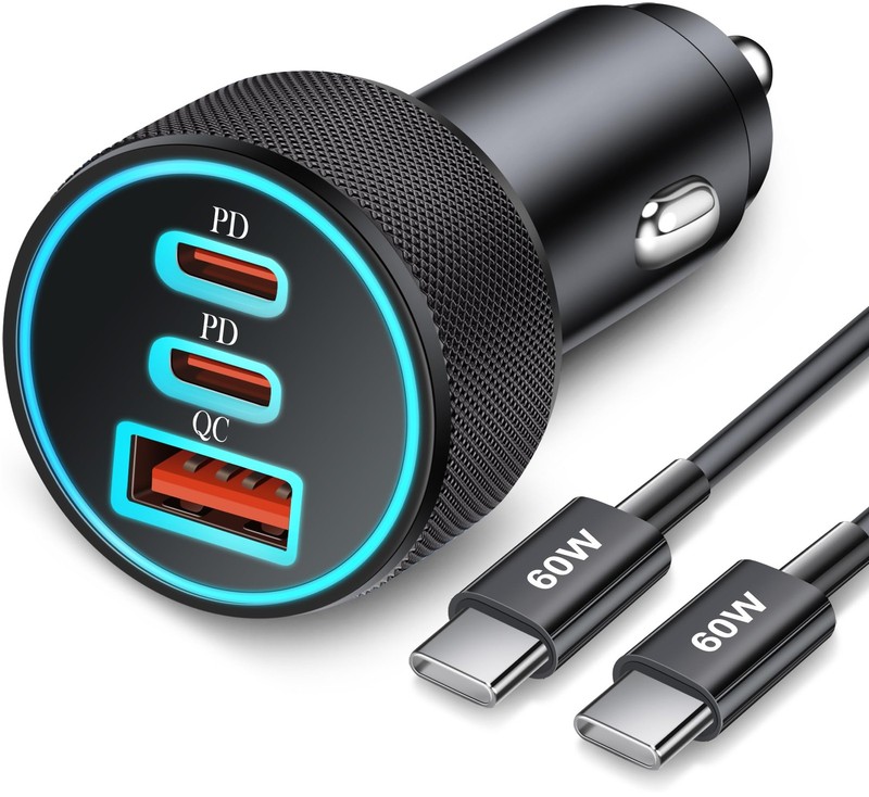 67W 3-Port Super Fast Type C Car Charger USB C For Samsung Galaxy S26