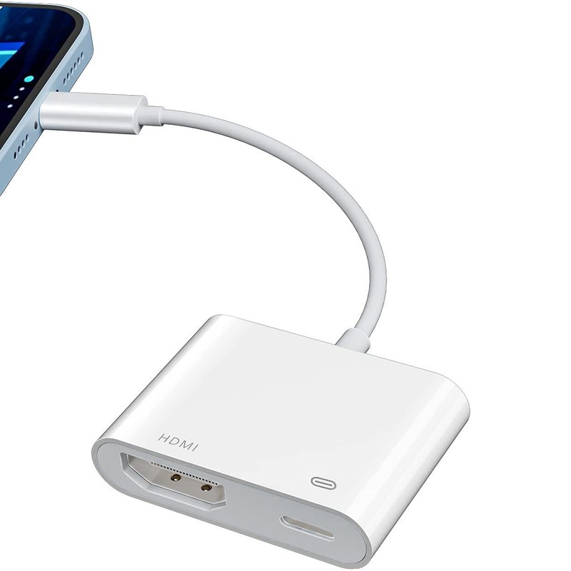 for iOS to Projector/Monitor, 8 pin to HDMI Adapter, 1080P (HD) Videos Supported