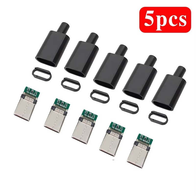DIY Type C USB 3.1 3A Fast Charging Connector Male Plug Jack Terminals