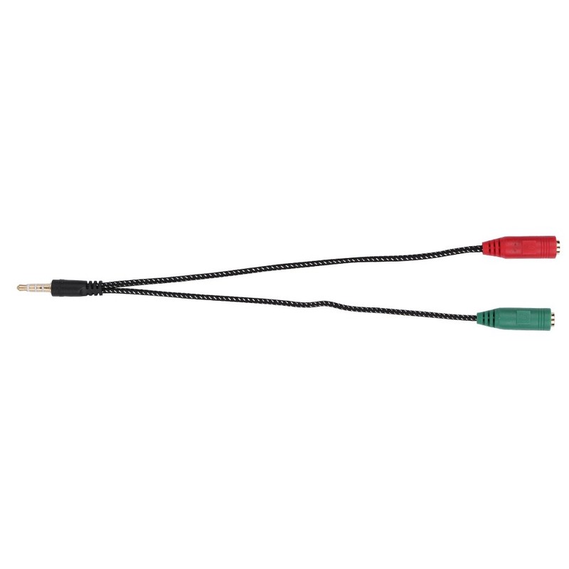 1-in 2 Male To Female 3.5mm Double Earphone Microphone Adapter Headset Couple