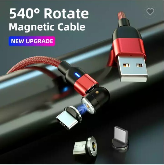 3 in 1 USB rotating magnetic charger For iPhone,Micro-USB,and Type-C gallery