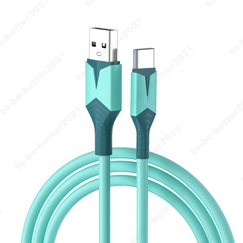 66W 1M 2M 3A Fast Charging Liquid Silicone Charging Cable For Android Iphone/iOS