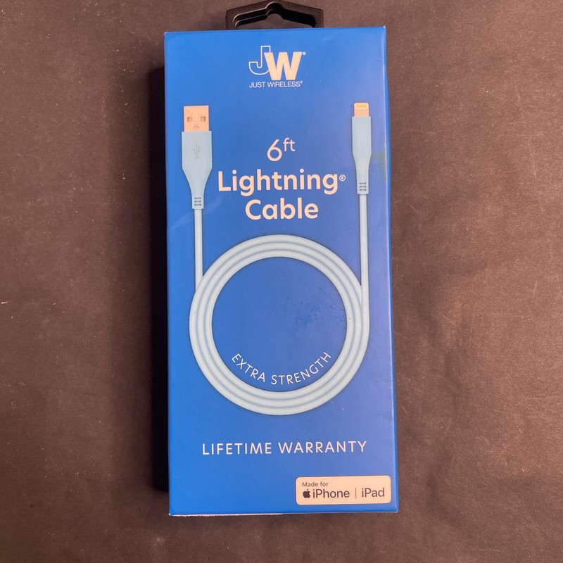 Just Wireless-MFI Certified 6ft Lightning Cable Extra Strength Light Blue