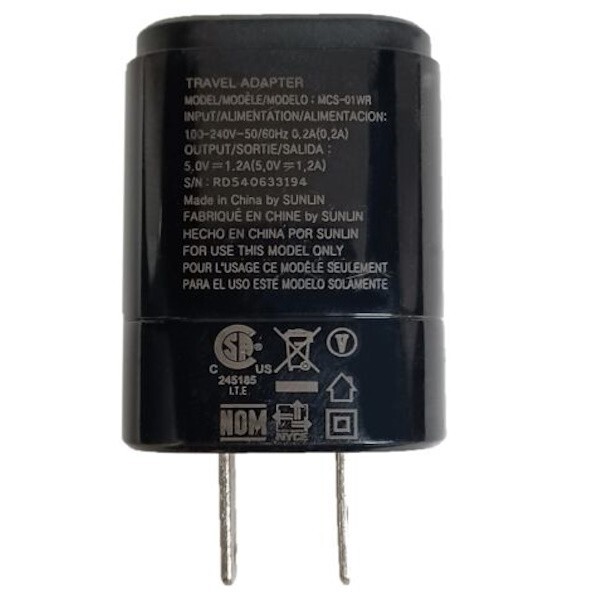 OEM LG Wall Charger MCS-01WR Black 5V-1.2A+2 USB Cables(Type-C & Micro B) gallery