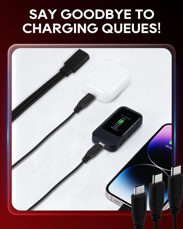 UCEC USBC Splitter 1 in 3 Out Charging Cable, 3-in-1 1FT Short USB C 30cm C gallery