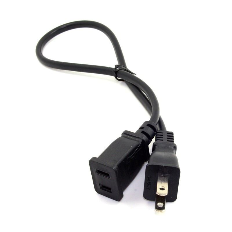 Outlet Saver Power Extension Cable 2-prong 2 Outlets for NEMA 1-15P to 1-15R USA