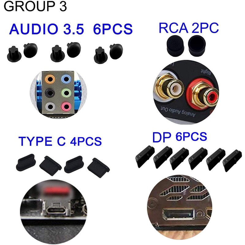 52 PCS Anti-dust Plugs Laptop Port Dust Plugs, Commonly Used 13 Types of Lapt... gallery